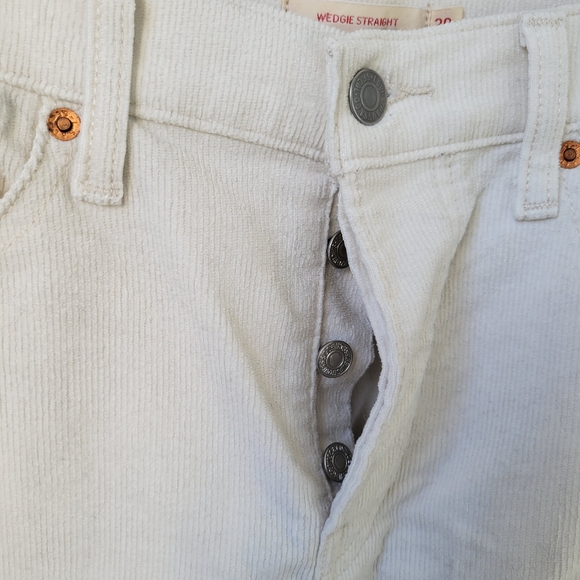 Levi's Wedgie Straight Corduroy Pants Ivory 29 - Picture 11 of 13